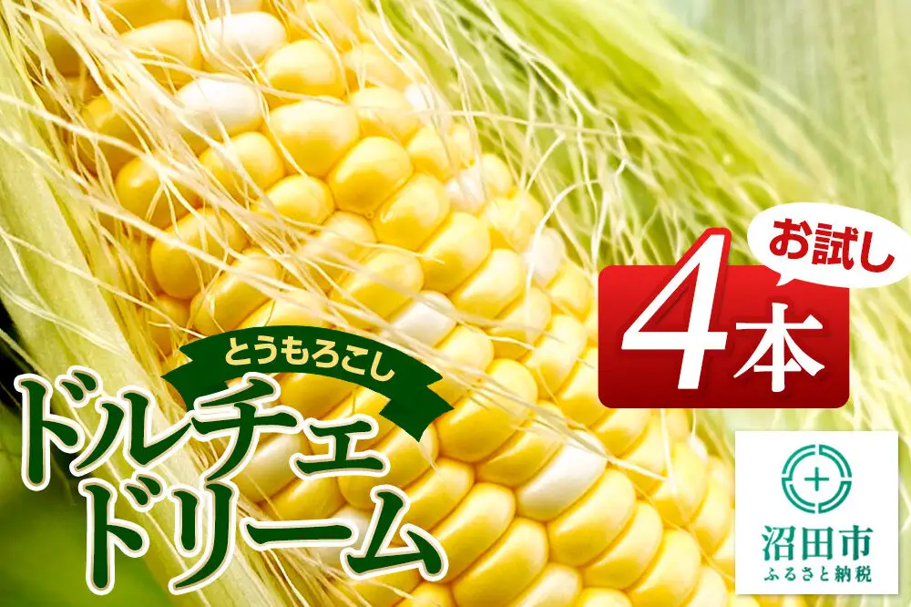 《7月下旬～9月上旬発送》とうもろこし ドルチェドリーム お試しセット（4本） 山口いちご園
