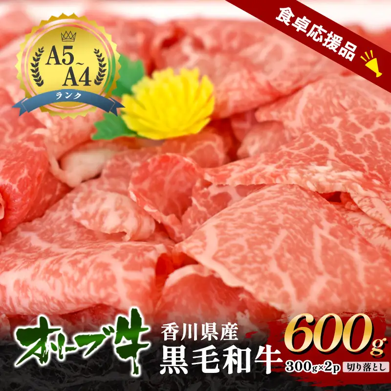 「期間限定」香川県産黒毛和牛オリーブ牛「切り落とし600g(300g×2p)」牛肉 肉 お肉 和牛 香川 香川県 東かがわ市