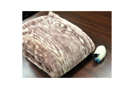 泉大津製メリノウールマイヤー毛布(毛羽部分) ウッドスキン [0745]