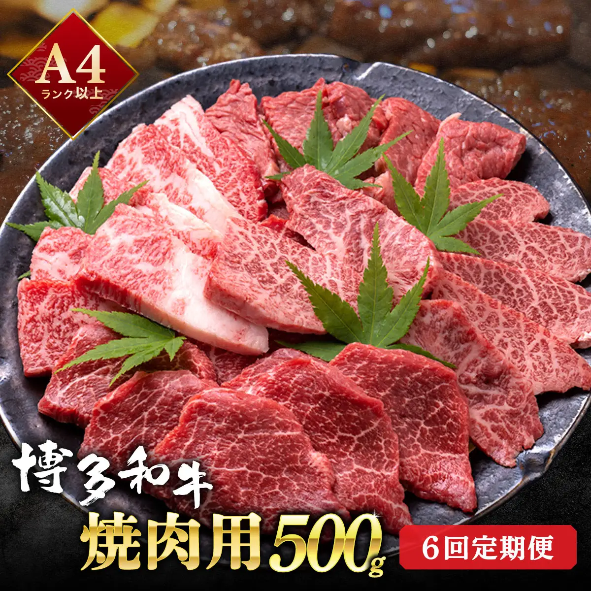 ＜定期便・全6回＞【和牛の焼肉セット！】博多和牛 焼肉用 500g 牛肉 肉  焼肉 国産 黒毛和牛