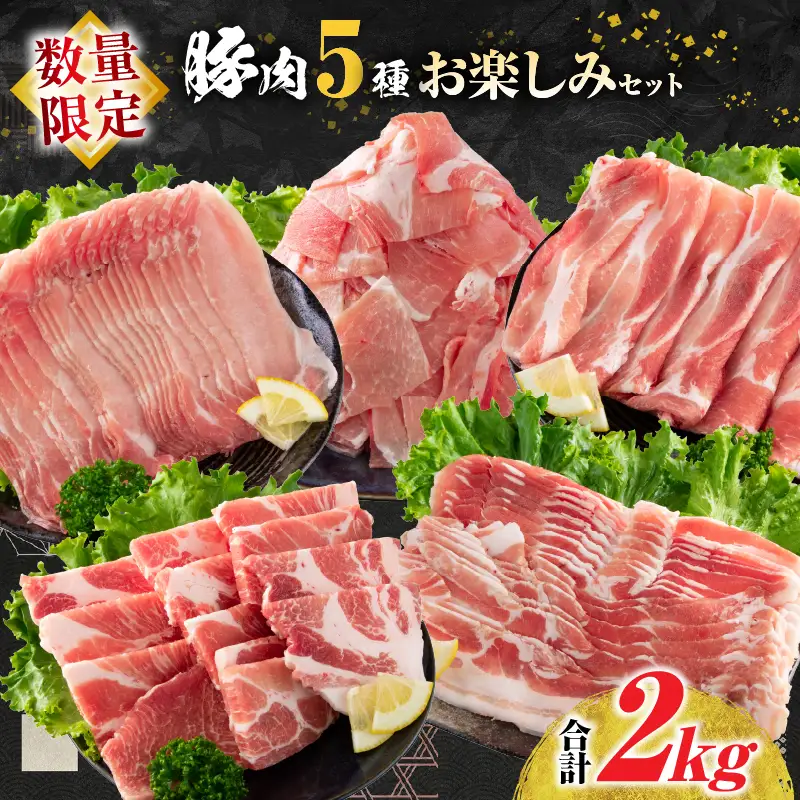 数量限定 豚肉 5種 お楽しみ セット 合計2kg_CA69-25