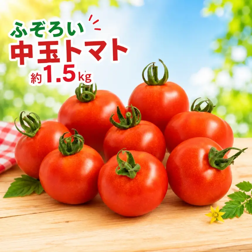 ふぞろい中玉トマト約1.5kg 七久里農園【009-63】