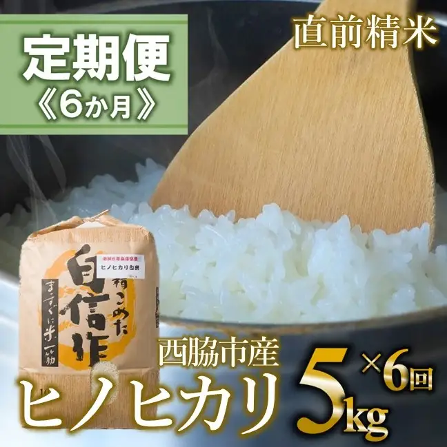 【定期便 6か月 ヒノヒカリ】白米5kg（6か月連続お届け）2025年産　米 お米 米5㎏ お米5㎏ 兵庫県産 ひのひかり