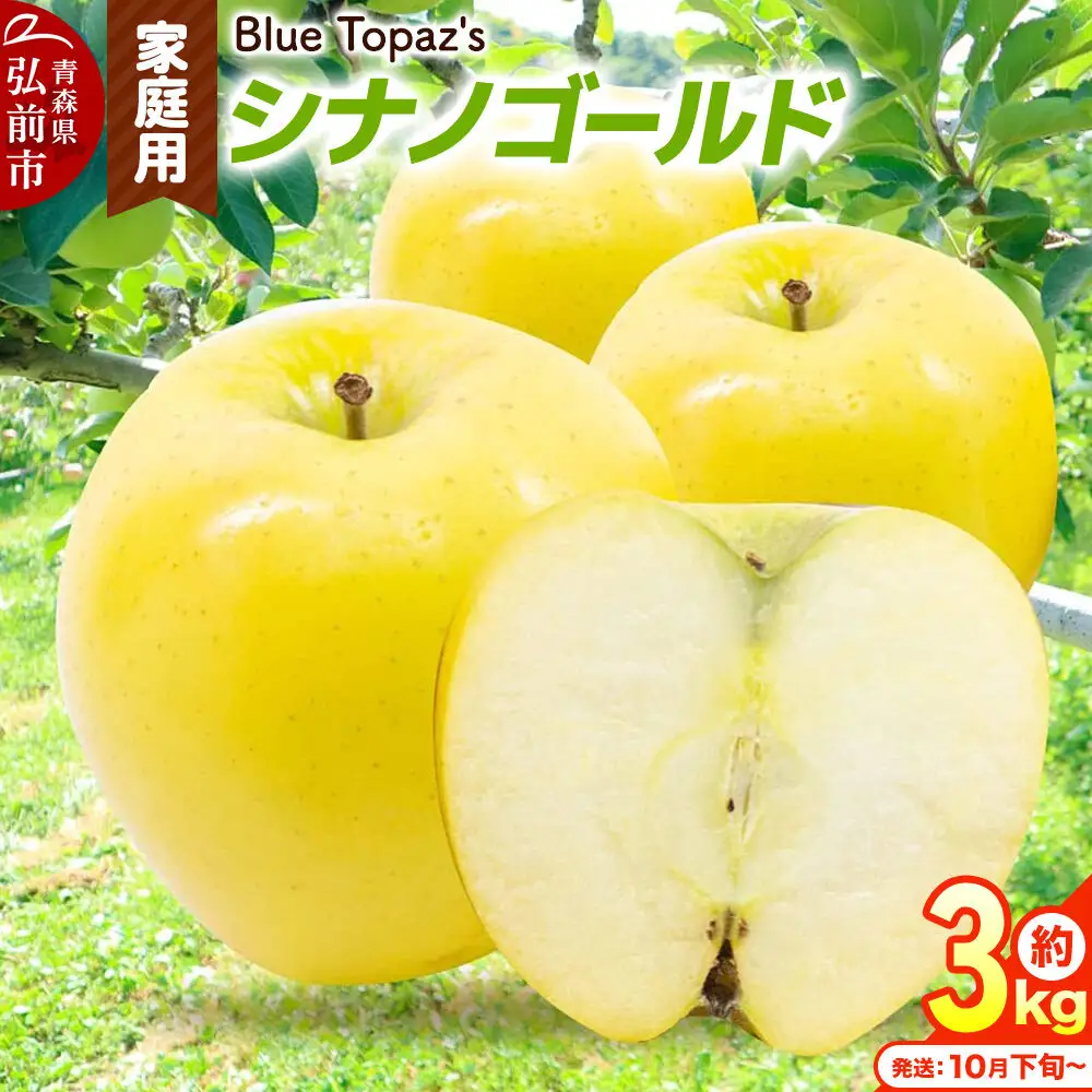 【26年10月下旬～発送】りんご シナノゴールド【家庭用】約3kg 青森県 弘前市