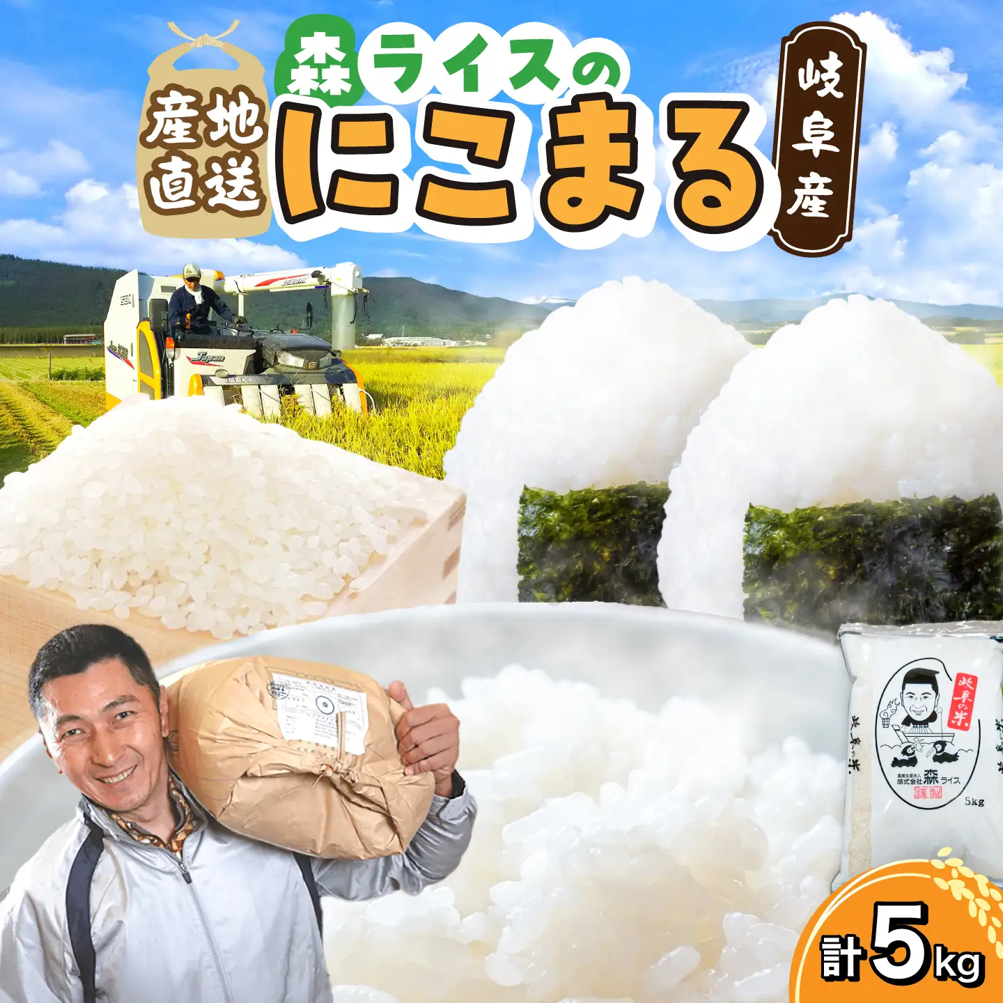 にこまる 5kg 白米 米 精米 お米 岐阜市 / 森ライス[ANCU016]