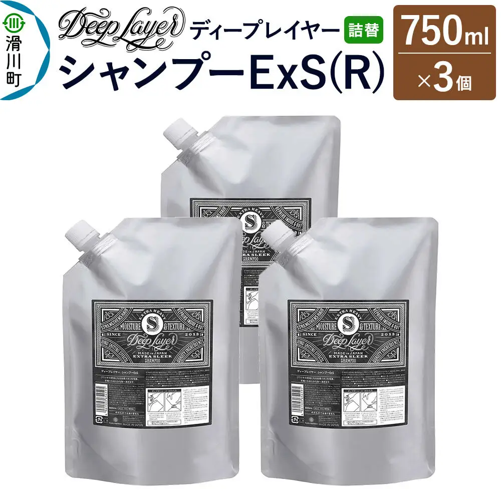 DeepLayer ディープレイヤー シャンプー ExS (R) 【詰替】 750mL×3個