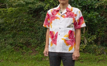 島田帯シャツ（ピンク金魚柄）LL ファッション 服 男性 メンズ 