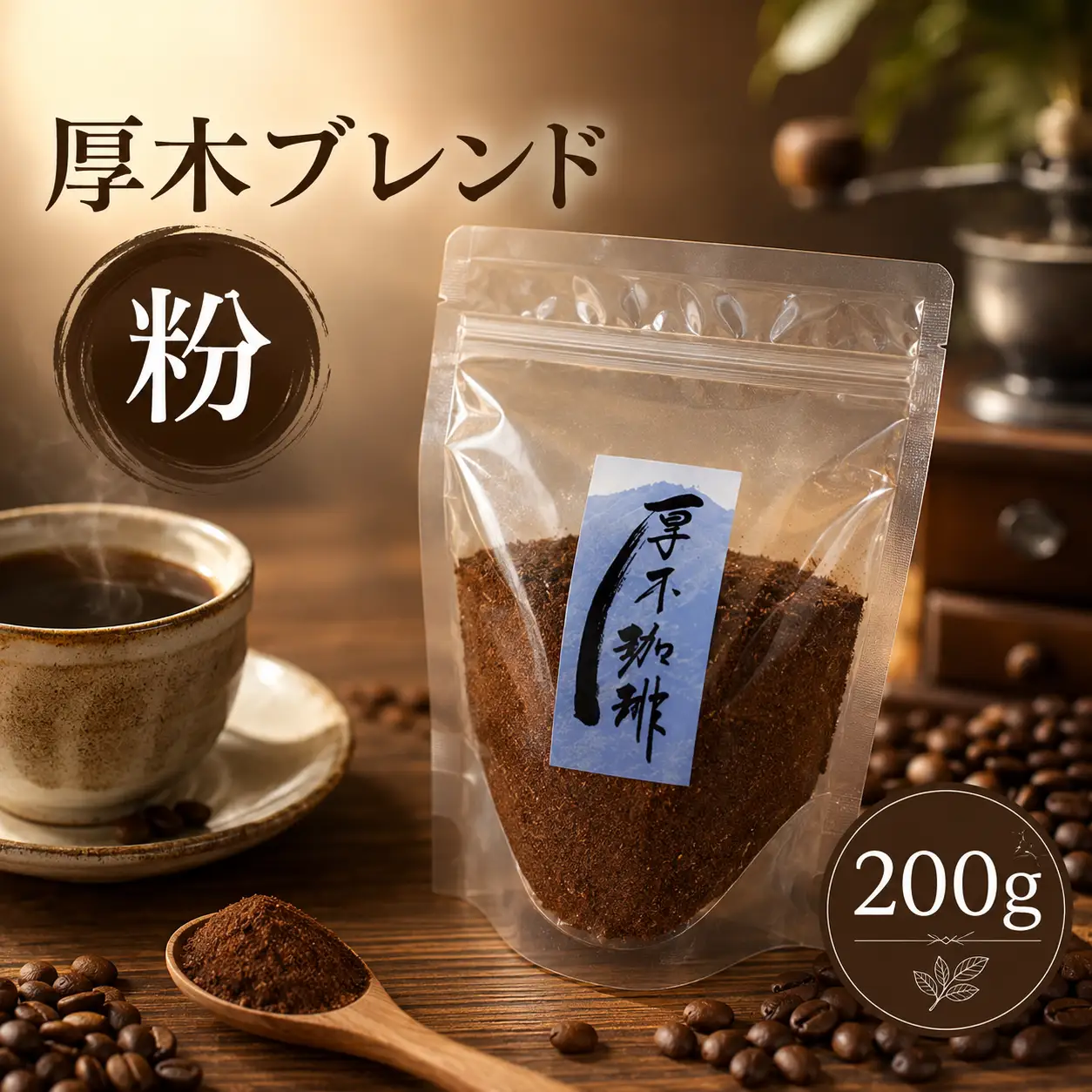 【粉】厚木ブレンド200g ／ 珈琲 コーヒー グアテマラ グァテマラ ガテマラ 神奈川県 特産品 No.850-02