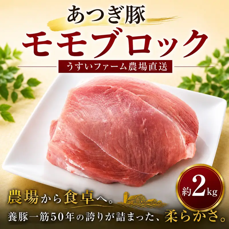 あつぎ豚 豚肉 モモブロック 約2kg かながわの名産100選 ／ 豚肉 ブランド豚 名産 神奈川県 特産品 No.873