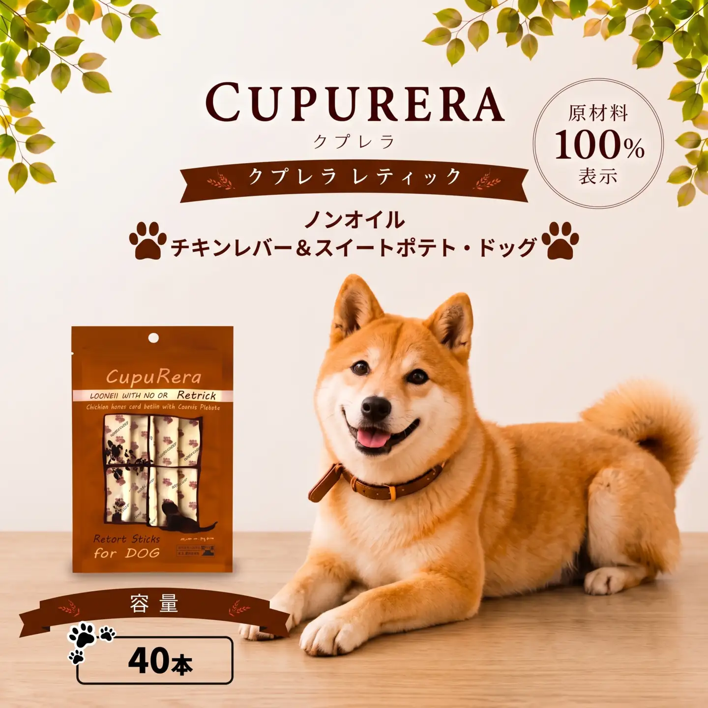 ペットフード  ノンオイルチキンレバー＆スイートポテト・ドッグ 40本 【ペットフード】