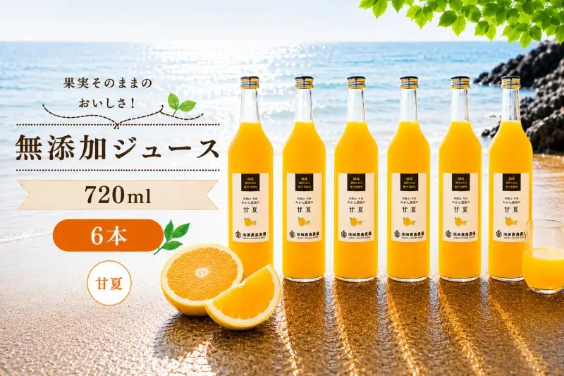 甘夏 100% ジュース / あまなつ ストレート 果汁 無添加 柑橘 和歌山 20000円 720ml ※北海道・沖縄・離島への配送不可 //drink 【ikd100-ama720-6】