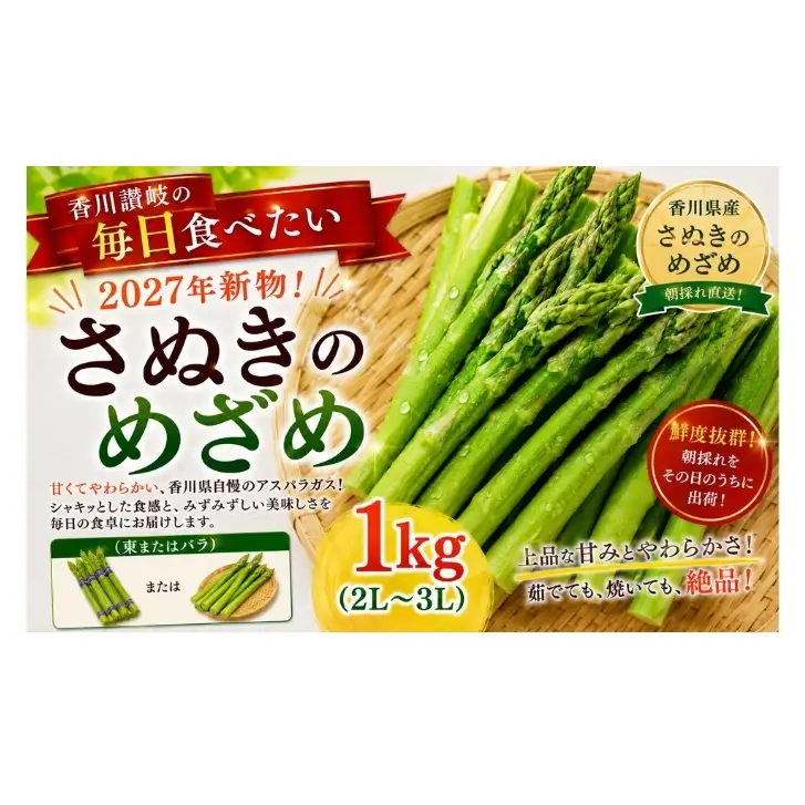 香川讃岐の毎日食べたい「2027年新物！さぬきのめざめ 1kg（2L～３L）」
