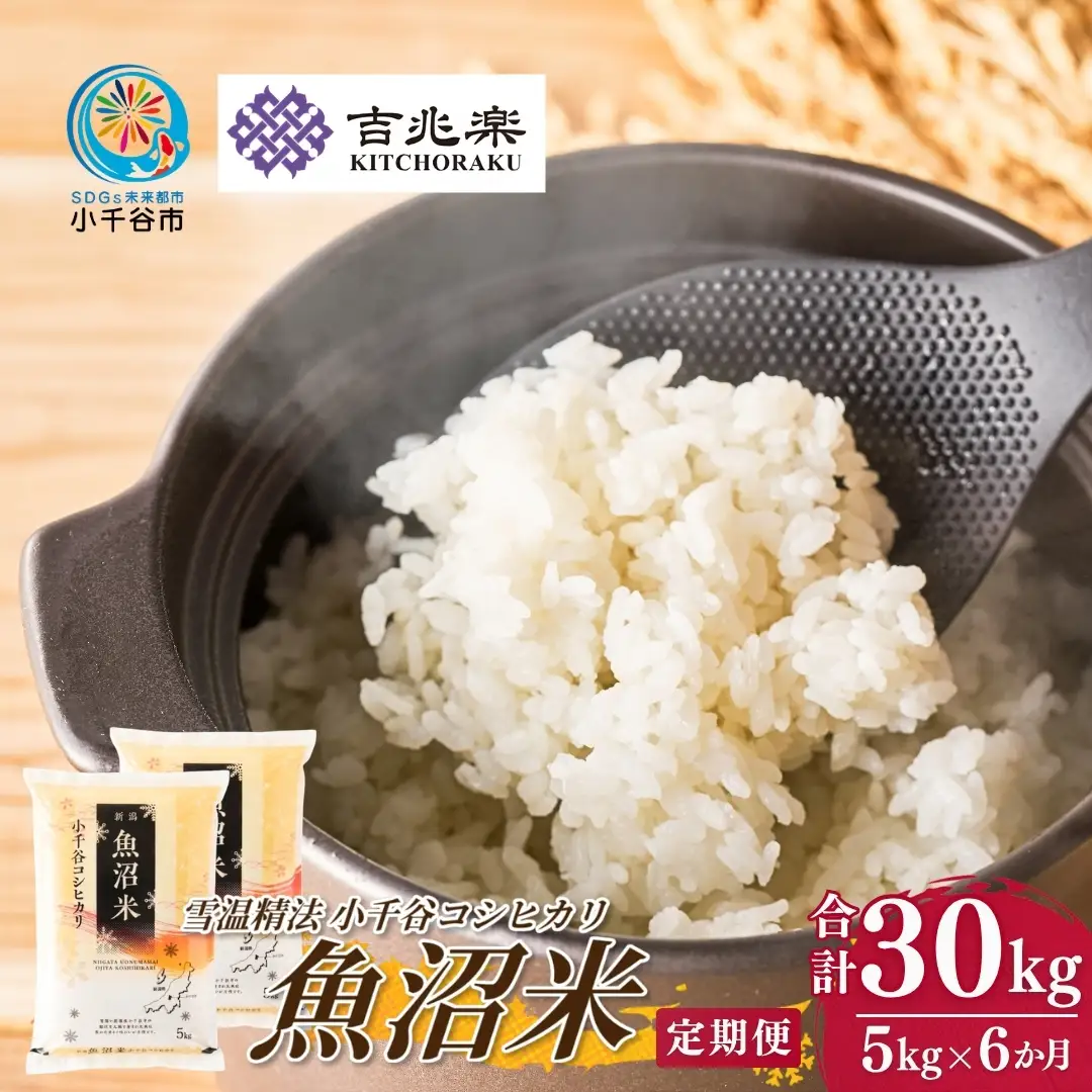 【 先行予約 コシヒカリ 】 魚沼産コシヒカリ 白米 定期便 5kg×6回 計30キロ 令和8年
