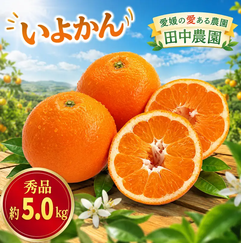  【2027年1月上旬から順次発送】伊予柑 いよかん 約5kg  秀品 柑橘類 先行予約 贈答用 ギフト フルーツ 柑橘類 先行予約 果物 フルーツ みかん イヨカン 宮内伊予柑 人気 おすすめ 愛媛 松山 田中農園【TNN010】