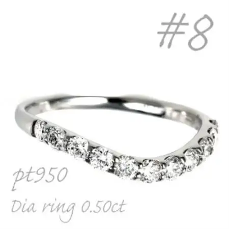 プラチナウェーブダイヤモンドリング 0.50CT R3609DI-P2 #8【配送不可地域：離島・沖縄県】【1748744】