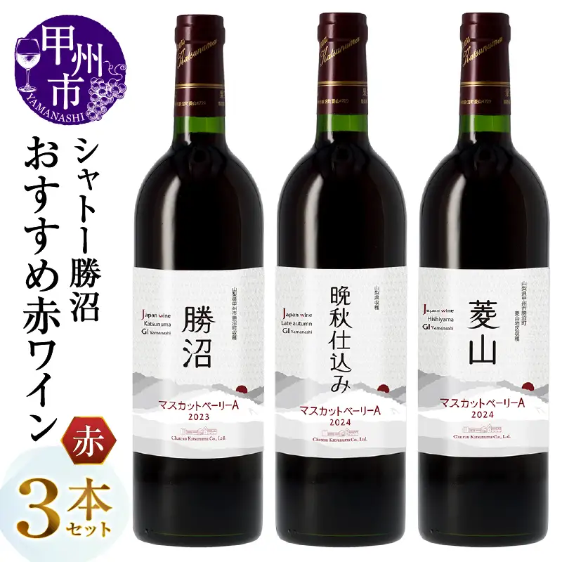 ワイン シャトー勝沼が贈るおすすめ赤ワイン3本セット（MG）C5-684
