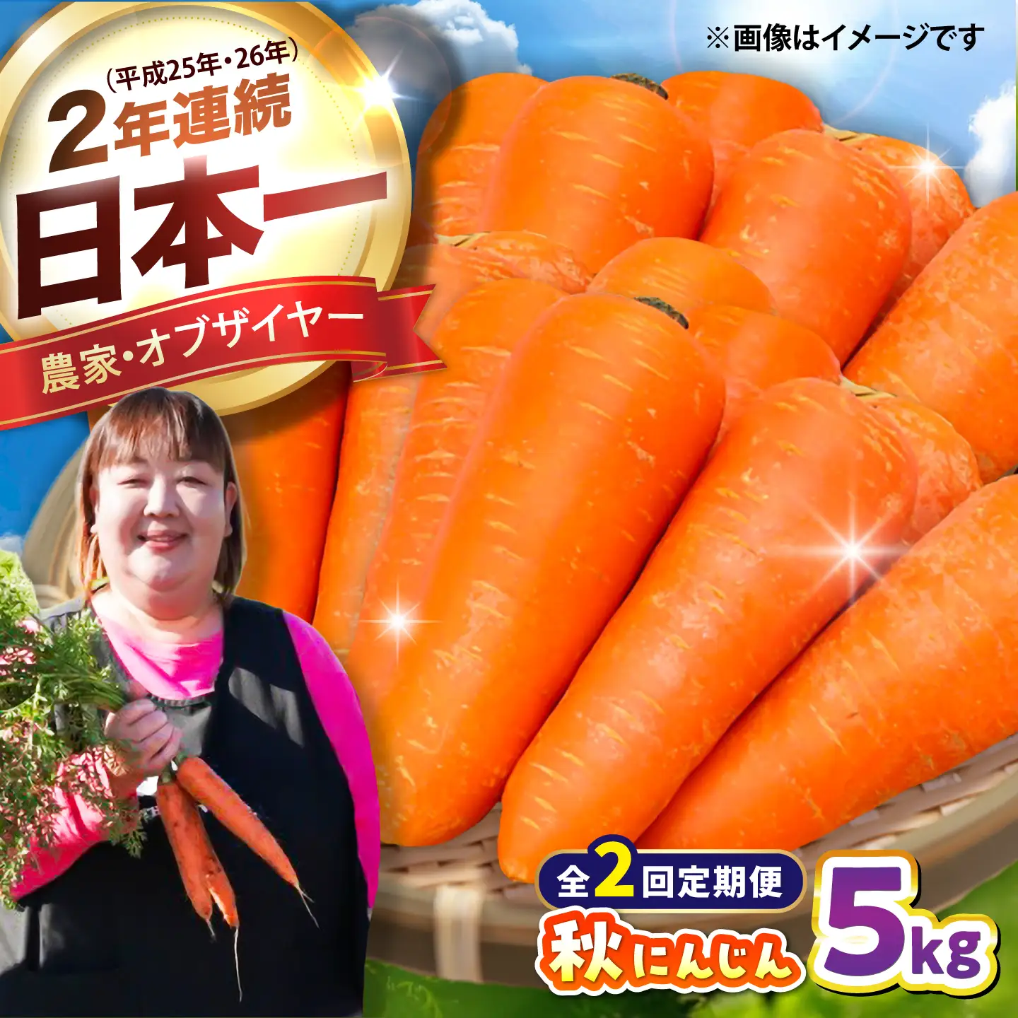 【先行予約】【2026年12月順次発送開始】【全2回定期便】秋にんじん5kg / にんじん ニンジン 野菜 β-カロテン 食物繊維 抗酸化作用 栄養満点 熊本県産 菊陽町　【株式会社 まゆみ農園】[BHCW016]