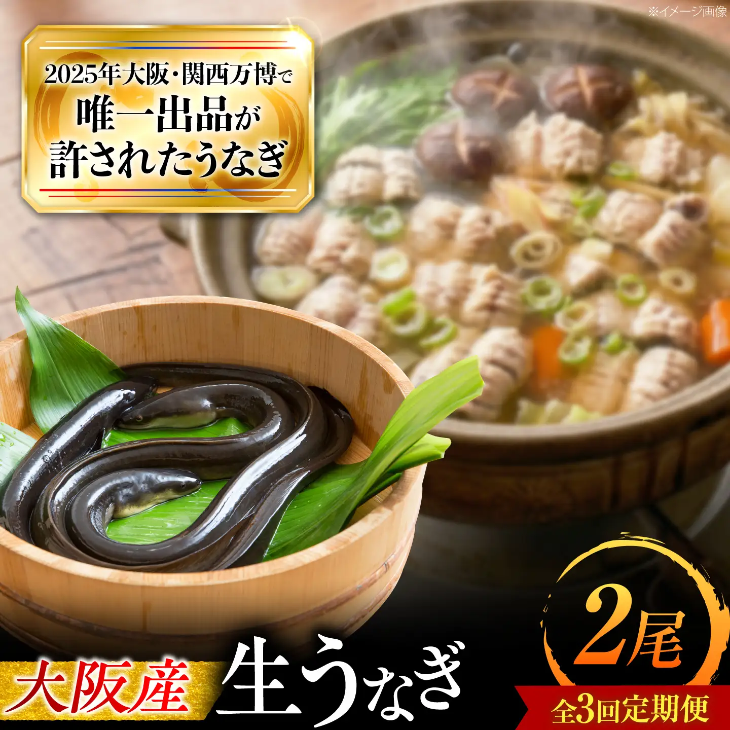 【全3回定期便】 鰻 美陵鰻の生鰻 2尾 / 美陵鰻 鰻 うなぎ ウナギ 蒲焼 蒲焼き かば焼き 白焼き 白焼 肉厚 うな重 うな丼 タレ 山椒 国産 スタミナ 土用 丑の日 土用の丑の日 贈答 ギフト / 大阪府藤井寺市/株式会社れいわ水産[BLAL064]
