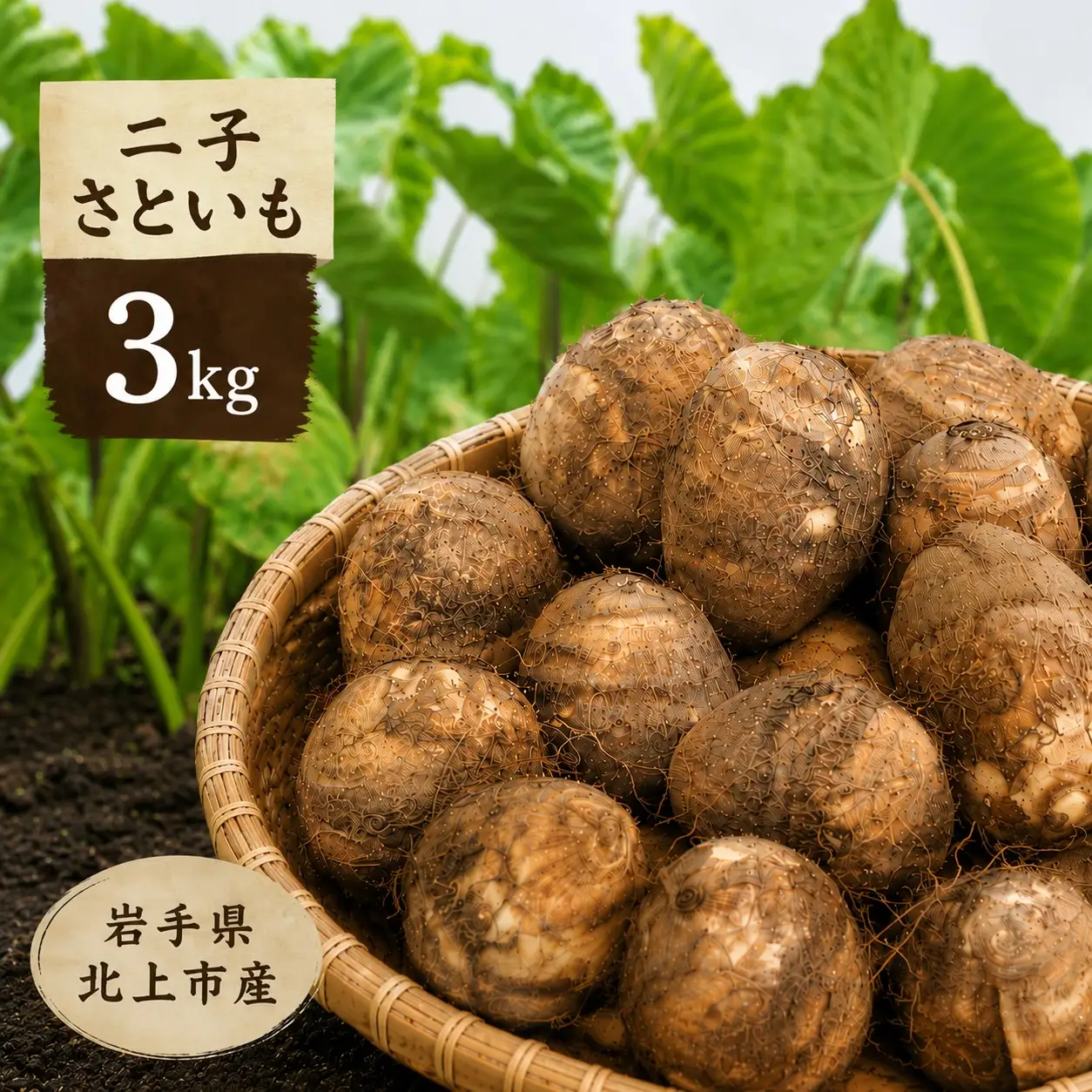 さといも 3kg 2L・3L サイズ 【予約受付 R8年産10月発送予定 】秋の味覚 北上市二子産 岩手県 北上市 D0287