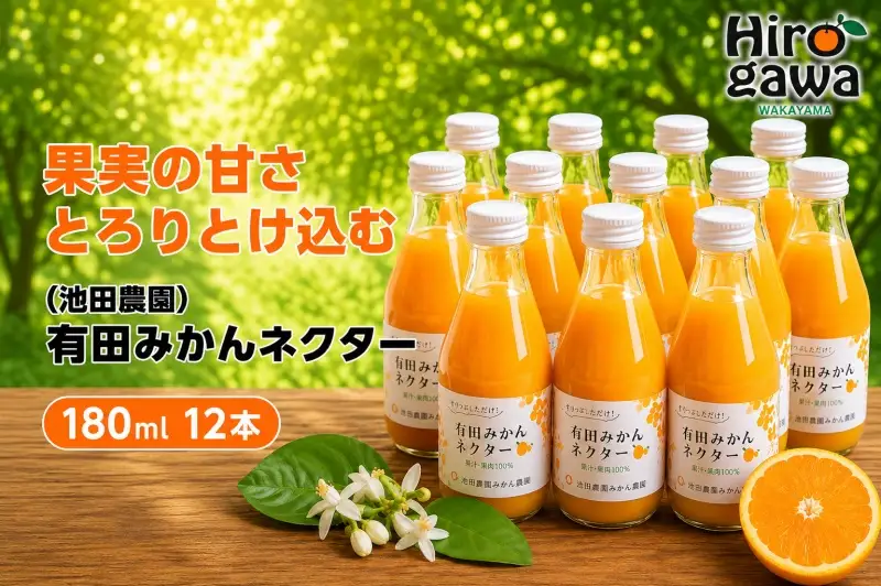 みかん ネクター 100％ ジュース / 温州みかん 有田みかん 果汁 無添加 柑橘 和歌山 15000円 180ml ※北海道・沖縄・離島への配送不可 //drink 【ikd100-to180-12B】