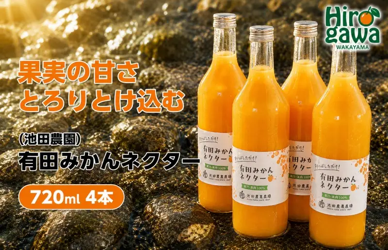 みかん ネクター 100％ ジュース / 温州みかん 有田みかん 果汁 無添加 柑橘 和歌山 14000円 720ml ※北海道・沖縄・離島への配送不可 //drink 【ikd100-to720-4A】