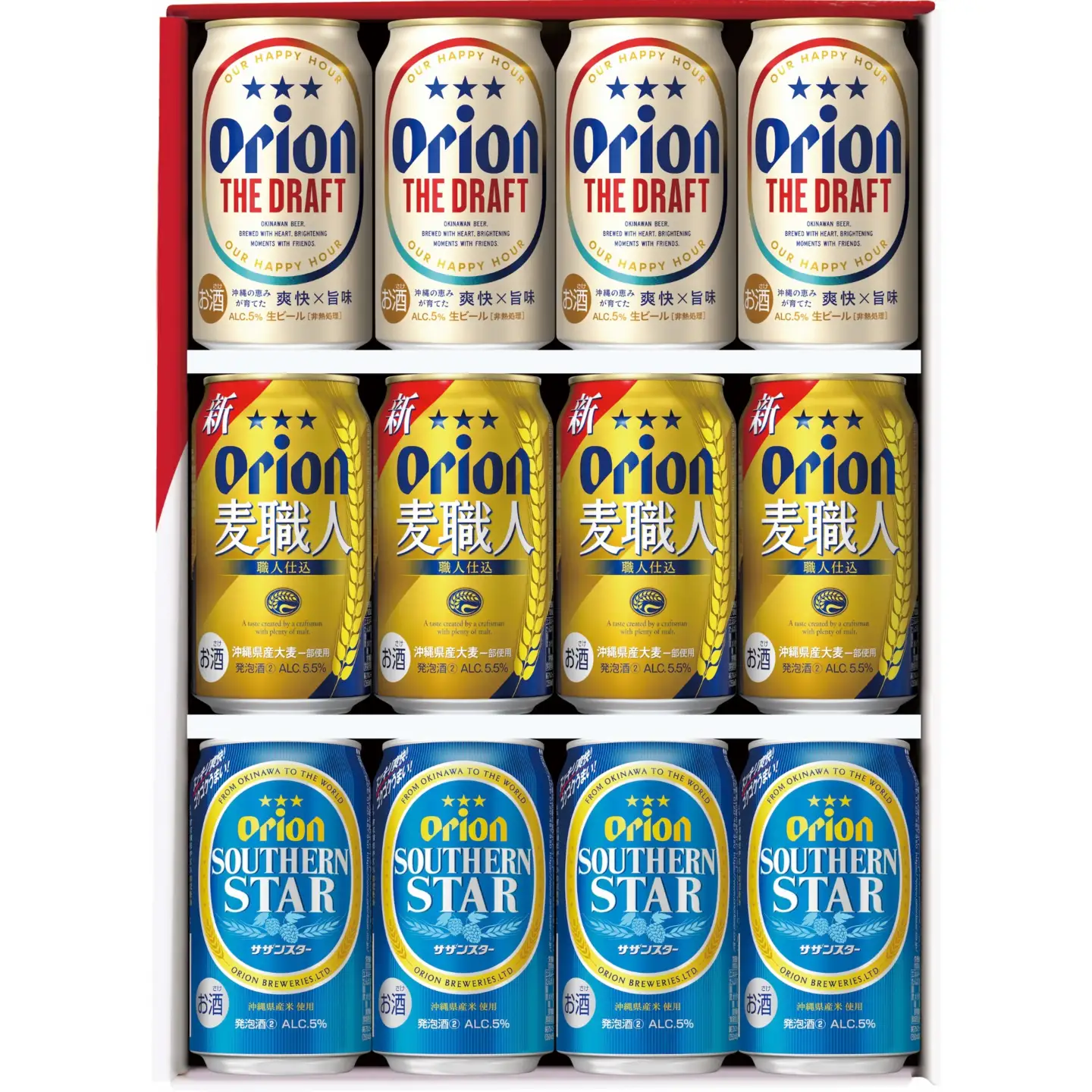 オリオン3種詰合せ ギフトセット各4本 (350ml缶×12本)