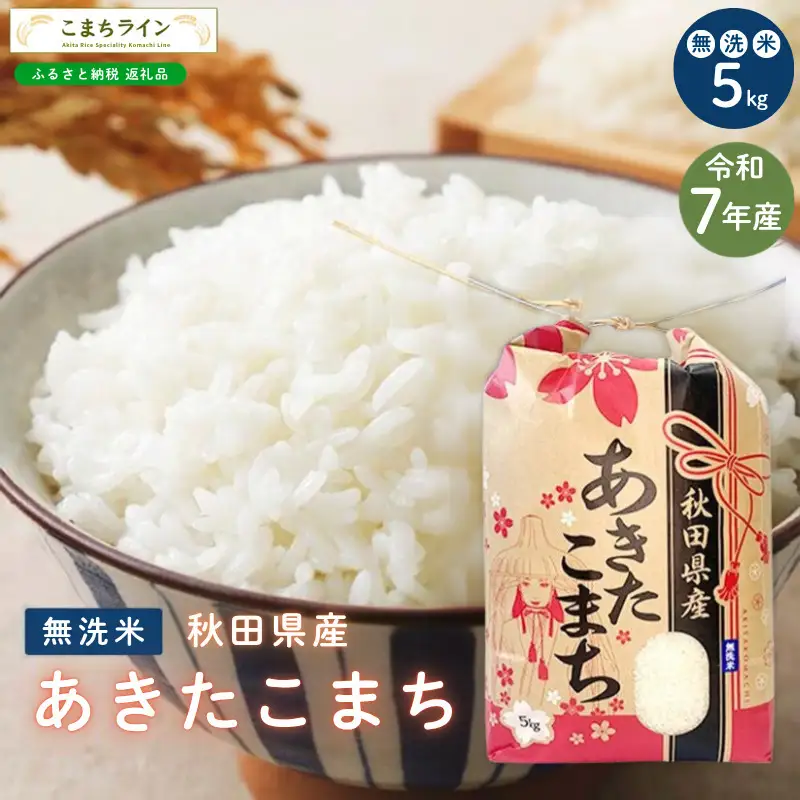 あきたこまち 5kg 令和7年産 無洗米 あきたこまち