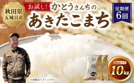 [ 定期1ヶ月毎6回 ] 「悠紀の国」 秋田五城目町産 かとうさんちのあきたこまち 5kg × 2袋 計10kg あきたこまち お米 米 こめ コメ 白米 精米 白飯 飯 ご飯 おにぎり 国産 秋田県産 ブランド米 定期便 定期配送