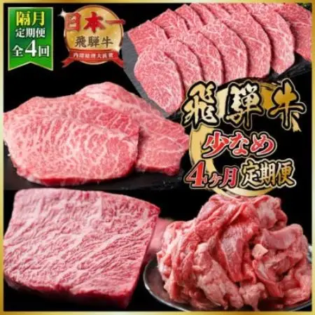 【2ヵ月毎定期便】飛騨牛少なめ定期便 計1.5kg【冷蔵便】A4～A5 BBQ・焼肉・ステーキ全4回【配送不可地域：離島】【4088352】