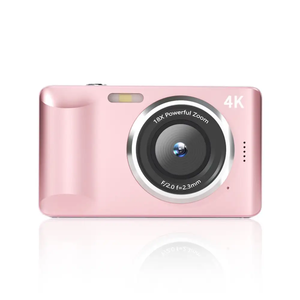 【ピンク】デジタルカメラ ビデオカメラ デジカメ 小型 4K高画質 6400万画素 軽量 オートフォーカス AF機能 18倍デジタルズーム キッズカメラ 2.8インチスクリーン 手ぶれ補正 連続撮影 コンパクト 多言語対応 2026年新品 収納袋付属 90日間安心保証付き 【PL保険加入済み製品・安心】