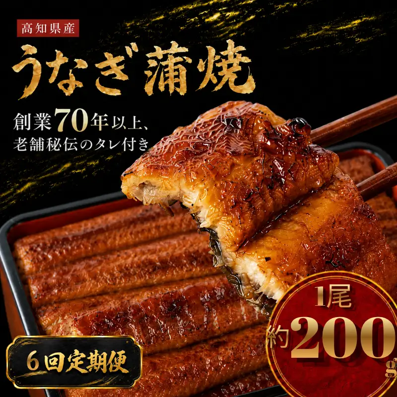 【6回 定期便】 国産 うなぎ 蒲焼 1尾 約200g