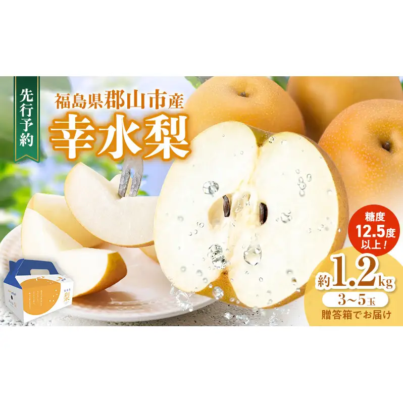 みずみずしく糖度が高い梨 福島県郡山市産 幸水 約1.2kg（3～5玉） 梨 なし ナシ 果物 くだもの フルーツ 福島県 郡山市