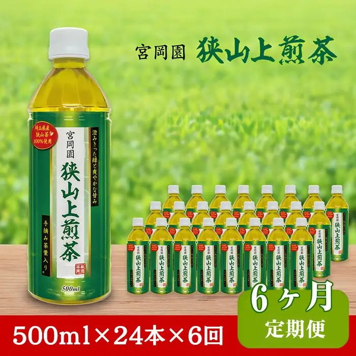 【定期便6か月】狭山上煎茶 ペットボトル 500ml 24本 1ケース