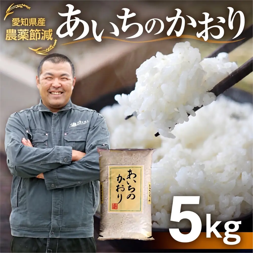 《定期便12回》 減農薬 【令和7年産】あいちのかおり 白米 5kg お米 白米 おこめ こめ コメ 米 kome 白米 5キロ 精米 令和7年 高評価 高レビュー 産地直送 送料無料 愛知県 豊橋市