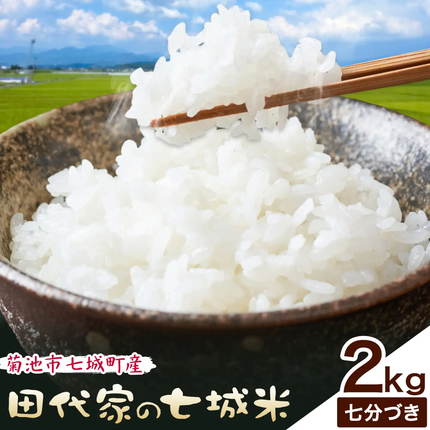 令和7年産 菊池市七城町産 田代家の七城米 七城ヒノヒカリ 七分づき 2kg 田代こめや《30日以内に出荷予定(土日祝除く)》熊本県 菊池市 米 お米 精米 ひのひかり 菊池市産 熊本県産 九州産 送料無料