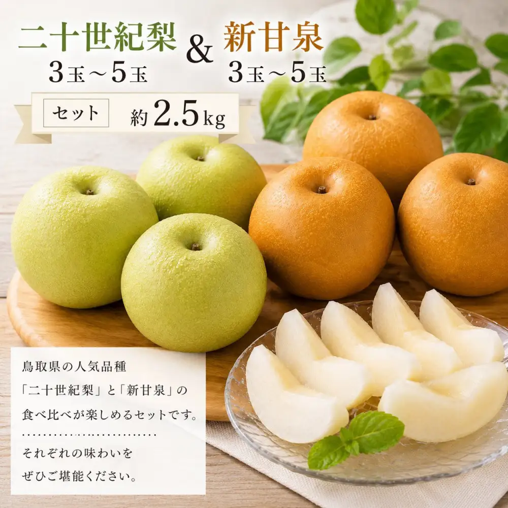 【食べ比べセット】鳥取県産 二十世紀梨 新甘泉 約2.5キロ【鳥取県 境港市】