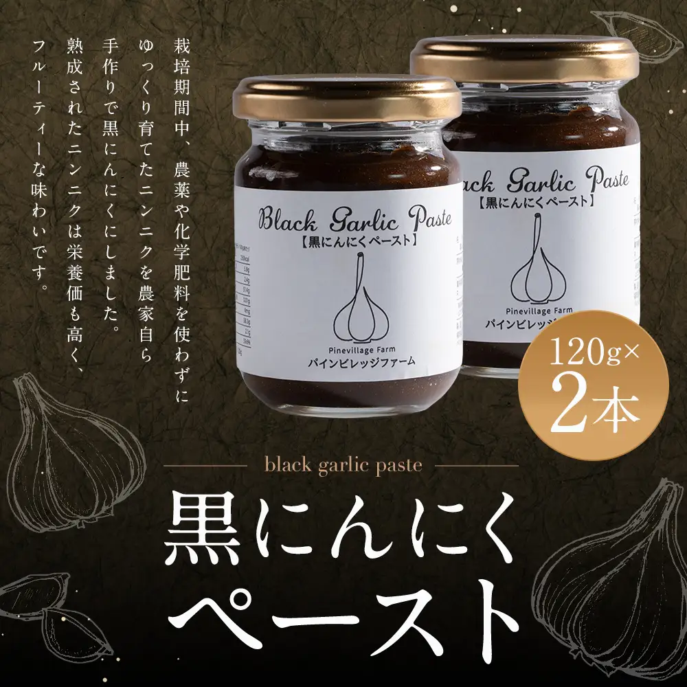 【ふるなび限定品】 福岡県産 黒にんにくペースト 120g×2本 にんにく ニンニク ガーリック 野菜 常温 国産 九州産 福岡県産 【2026年10月上旬より順次発送予定】