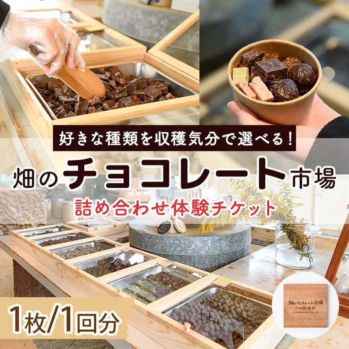 ＜数量限定＞畑のチョコレート市場体験チケット(1枚/1回分) スイーツ クラフトチョコレート 詰め合わせ ギフト 観光 【man372】【サニーサイド】