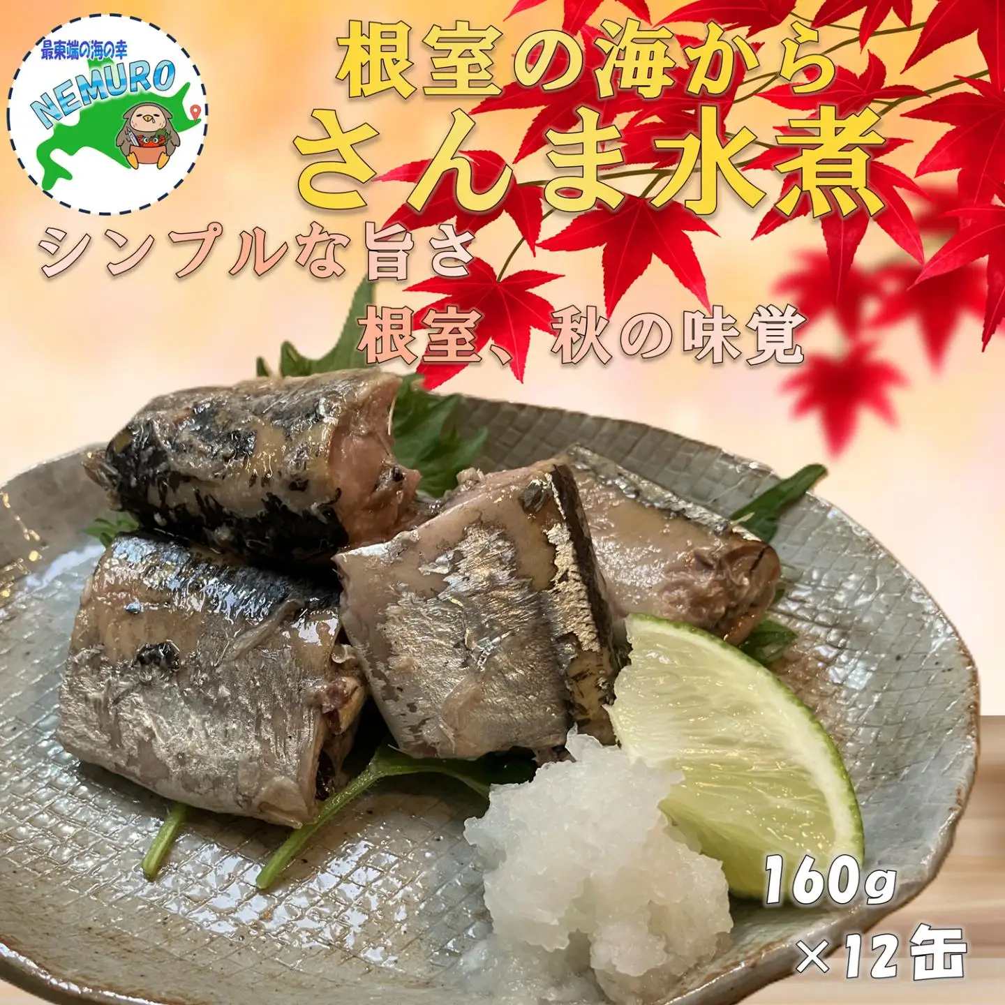 【北海道根室産】さんま水煮160g×12缶 A-78039