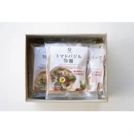 つるしこビーガン冷麺3種類セット(豆乳×2食、トマト冷麺×2食、ベジ冷麺×2食)(化粧箱入)【配送不可地域：離島】【1751258】