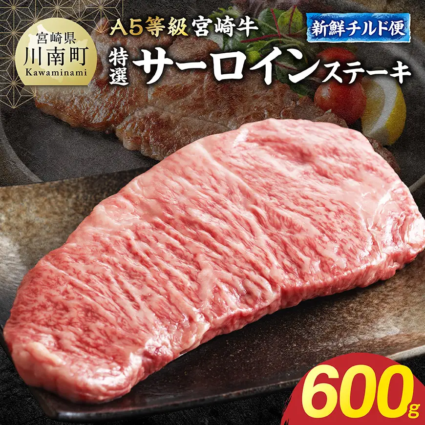 【A5等級】【新鮮チルド便】宮崎牛特選サーロインステーキ 600g 【 肉 宮崎 ステーキ 牛肉 おかず A5 】