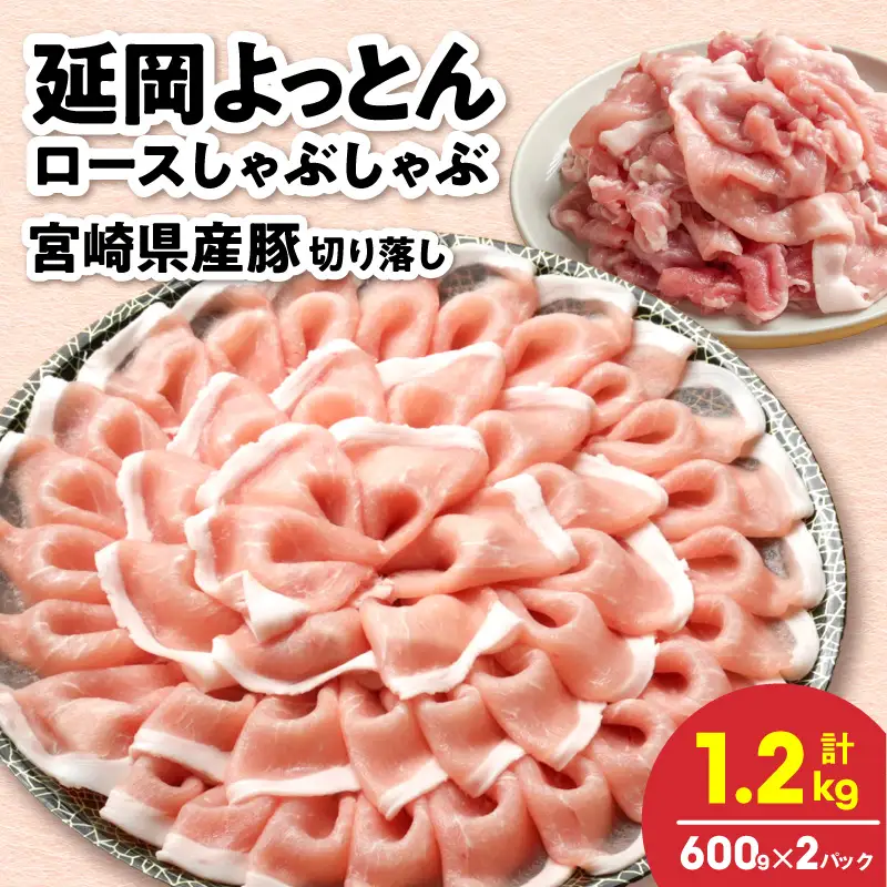 延岡よっとん＆宮崎県産豚 皿盛り2皿セット 各600g×1 N0220-YA5536