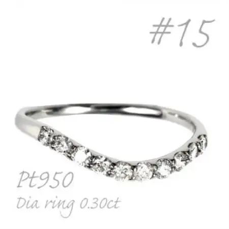 プラチナウェーブダイヤモンドリング 0.30CT R3610DI-P2 #15【配送不可地域：離島・沖縄県】【1754221】