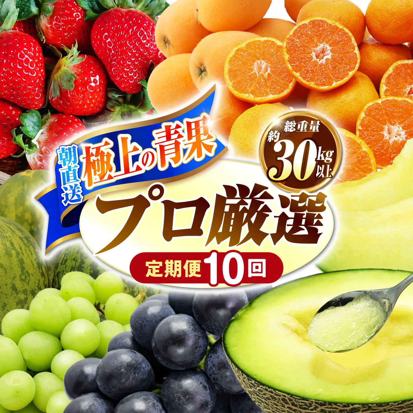 【10回コース】果物屋が選ぶ旬のフルーツ定期便 いちご メロン びわ みかん 梨 柿 など / 南島原市 / 贅沢宝庫[SDZ062]