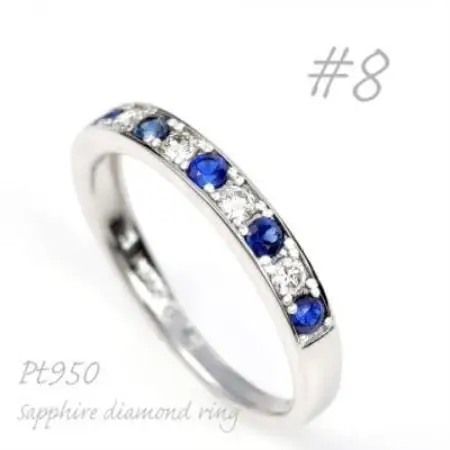 PT950サファイヤ ダイヤリング　R3783SP-P2 #8【配送不可地域：離島・沖縄県】【1754839】