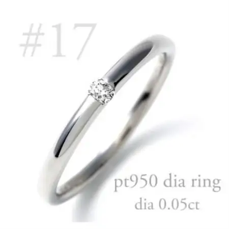 PT950ダイヤ 甲丸リング　0.05CT　R3621DI-P2 #17【配送不可地域：離島・沖縄県】【1754939】