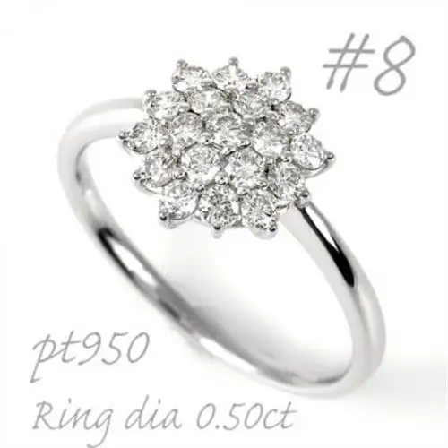 プラチナ ダイヤモンドリング 0.50CT  R3686DI-P2 #8【配送不可地域：離島・沖縄県】【1755008】