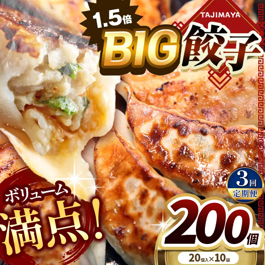 【定期便3回】たじまや オリジナル ビッグ 餃子 200個