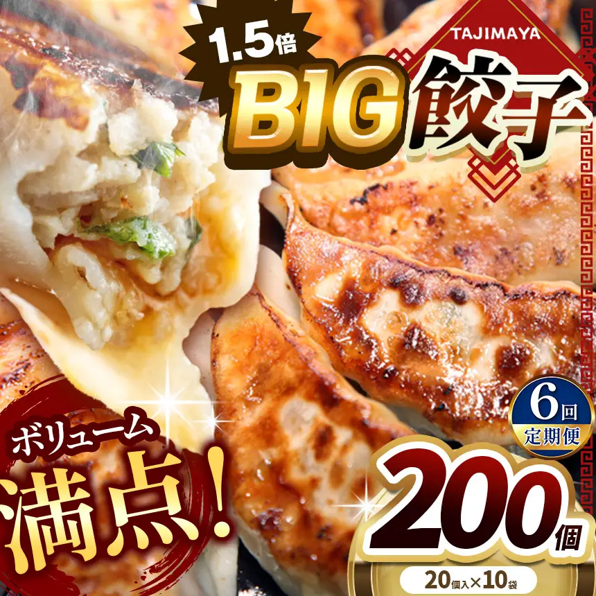 【定期便6回】たじまや オリジナル ビッグ 餃子 200個