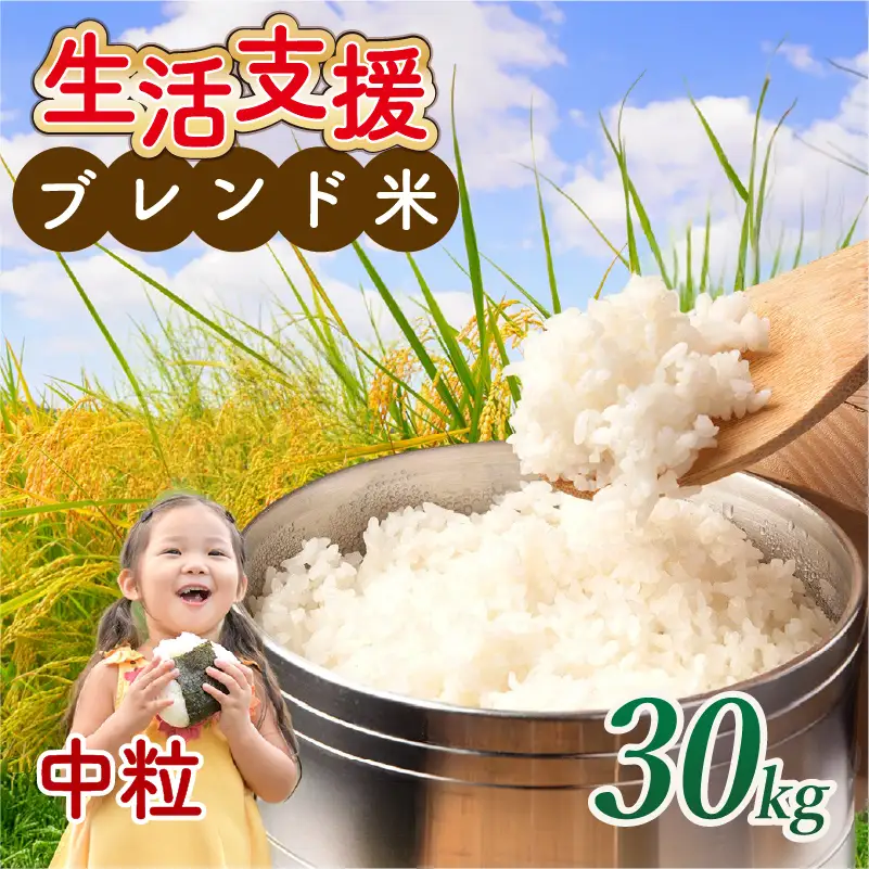 【 訳あり 】 近江ブレンド米 中粒 白米 30kg